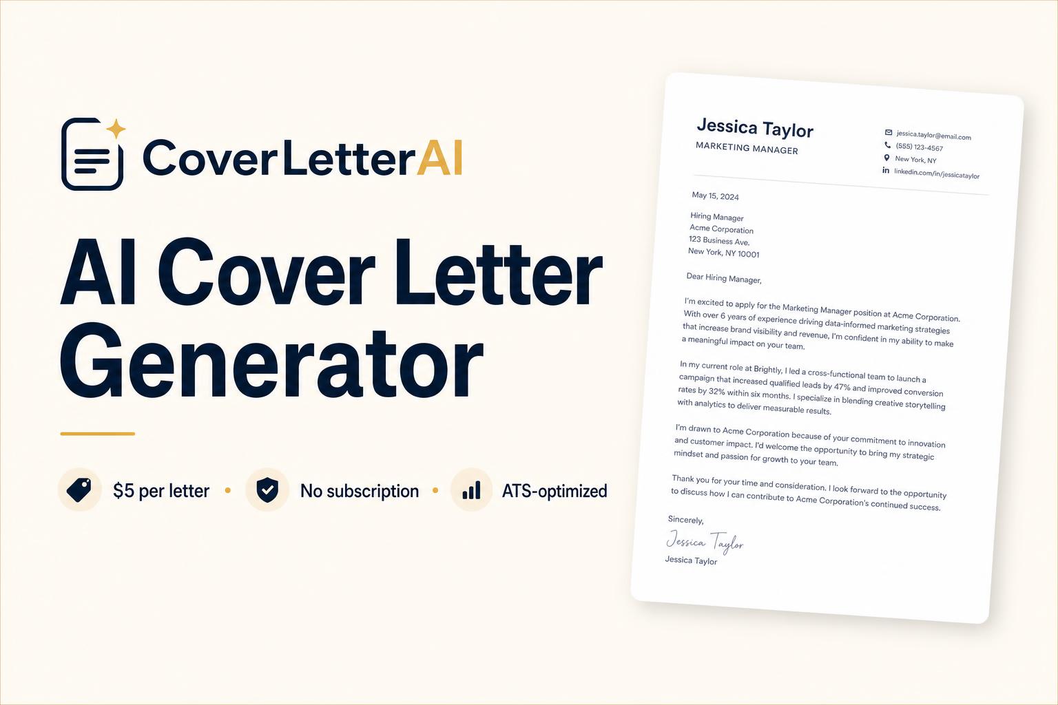 Instant Job Cover Letters with AI